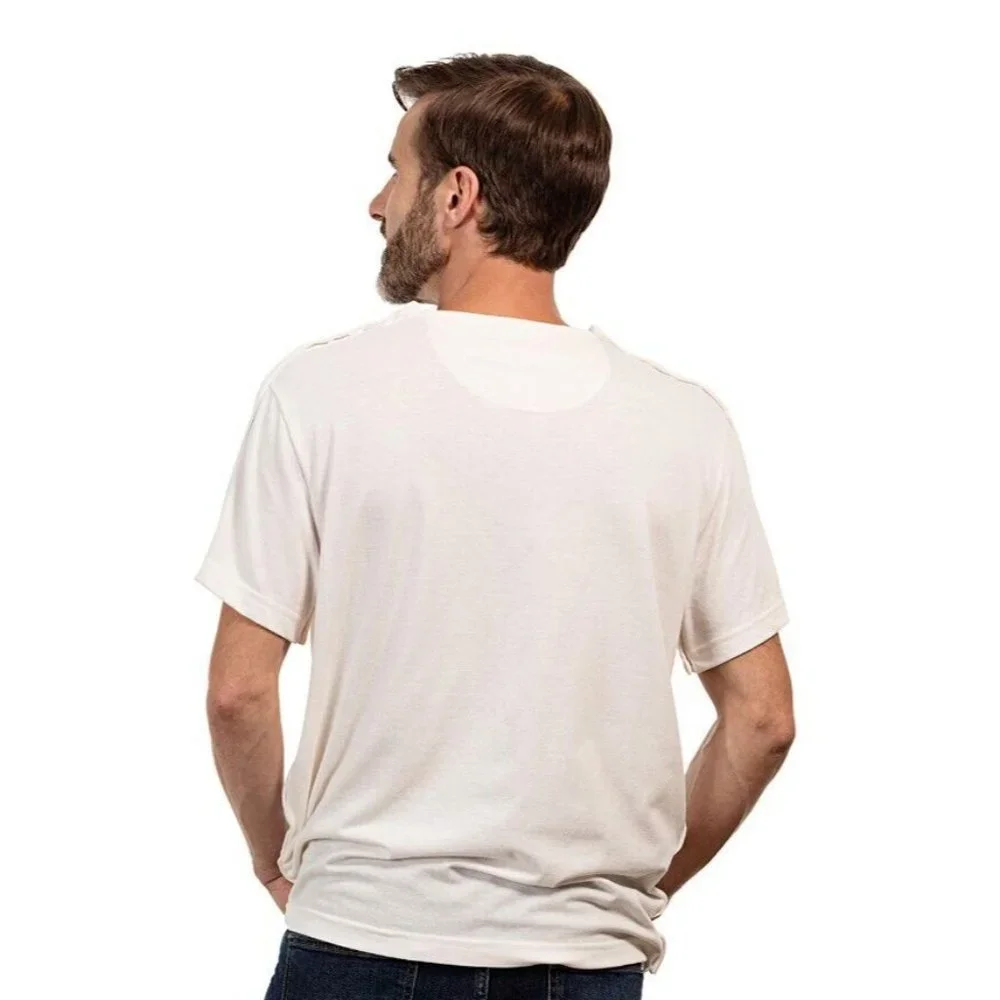 MAI We Care Post Shoulder Surgery‎ Chemo White Snap Button T-Shirt Mens MED